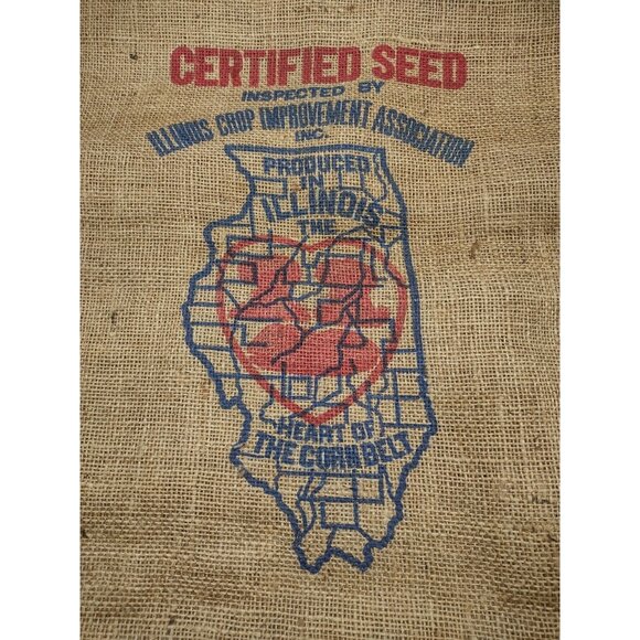 New Unused Vintage Fulton Ratscat Certified Illinois Seed Crop Burlap Gunny Sack - Picture 16 of 16